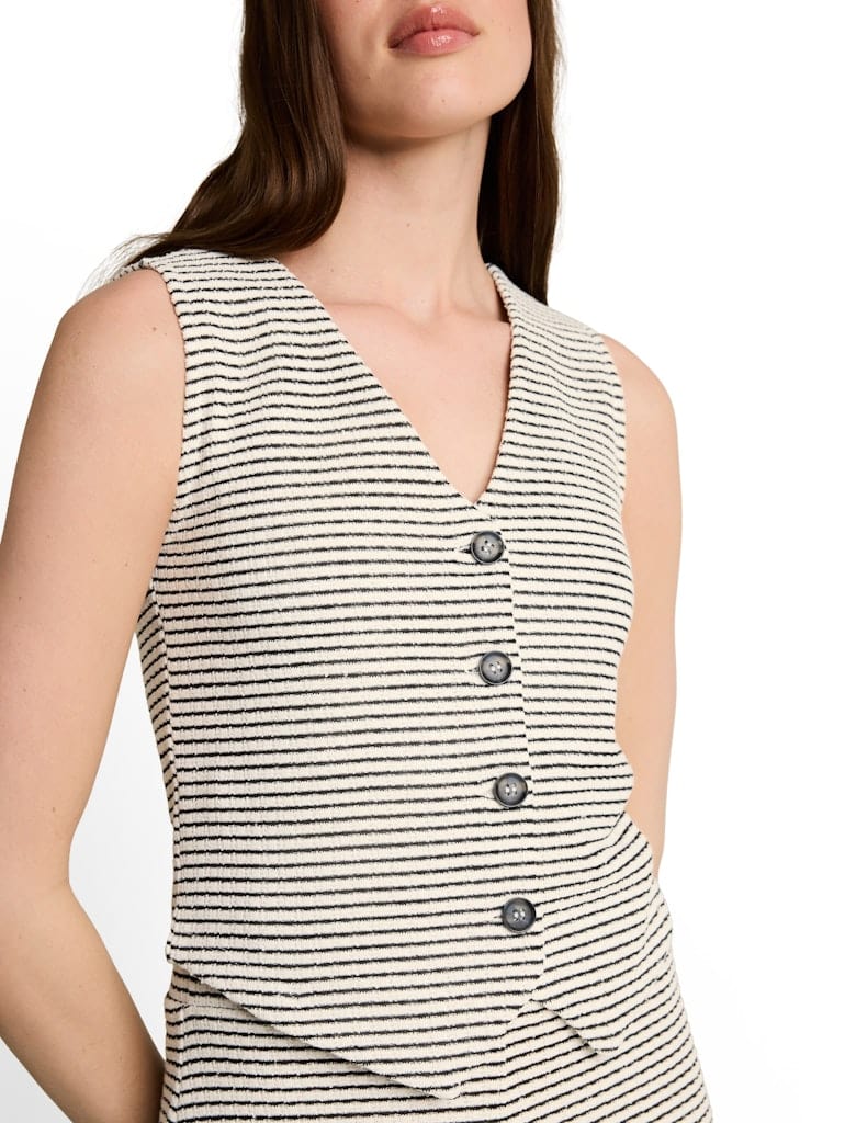 Fitted Jacquard Blazer-Weste