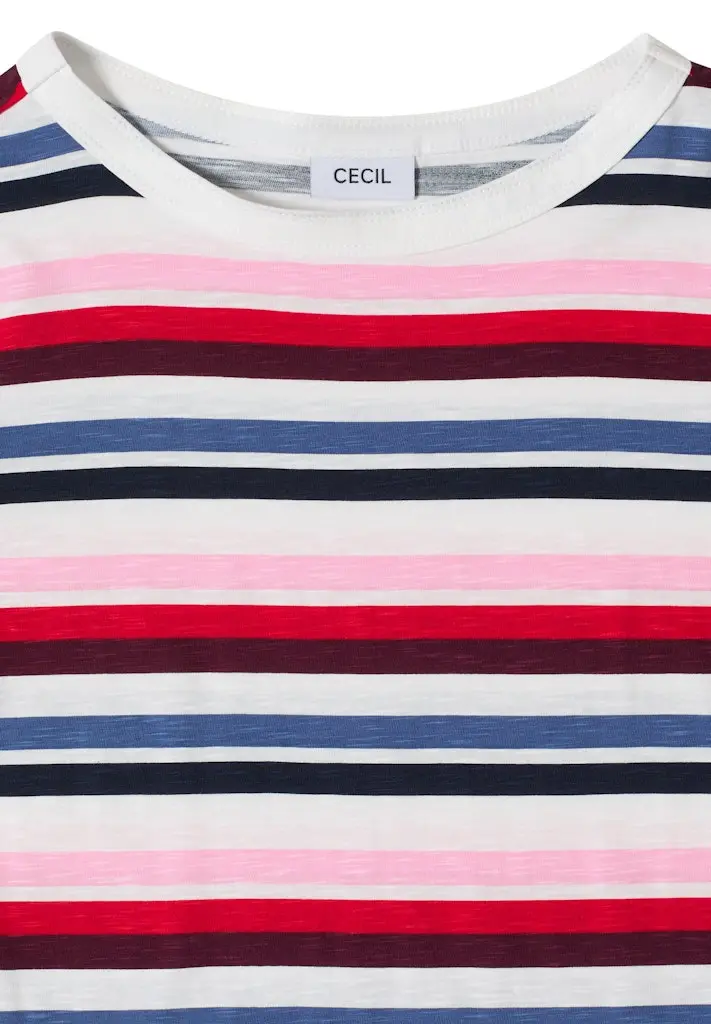 Kurzarm Shirt mit Multicolor Streifen