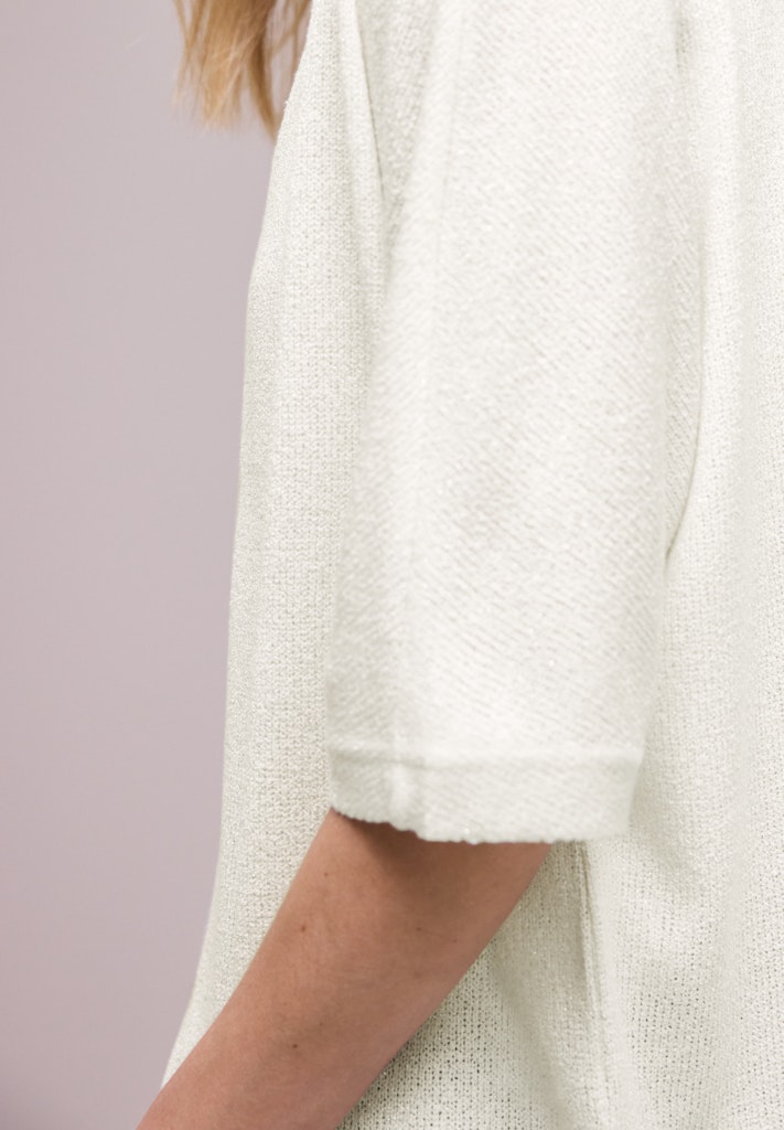 Kurzarm Jacke im Strick-Look mit Glitzer