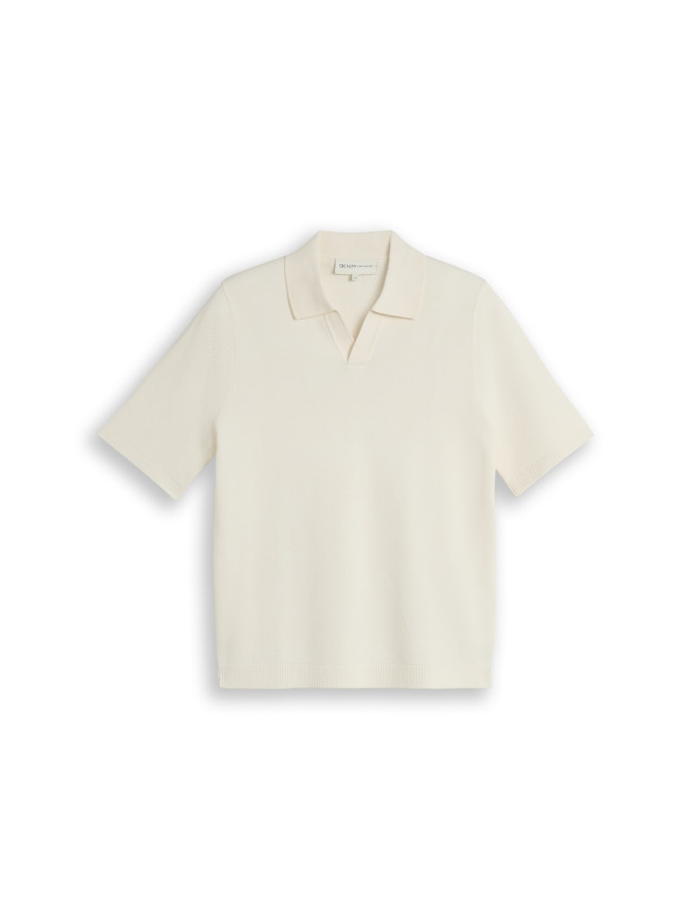 Piqué Strick-Poloshirt aus Baumwolle