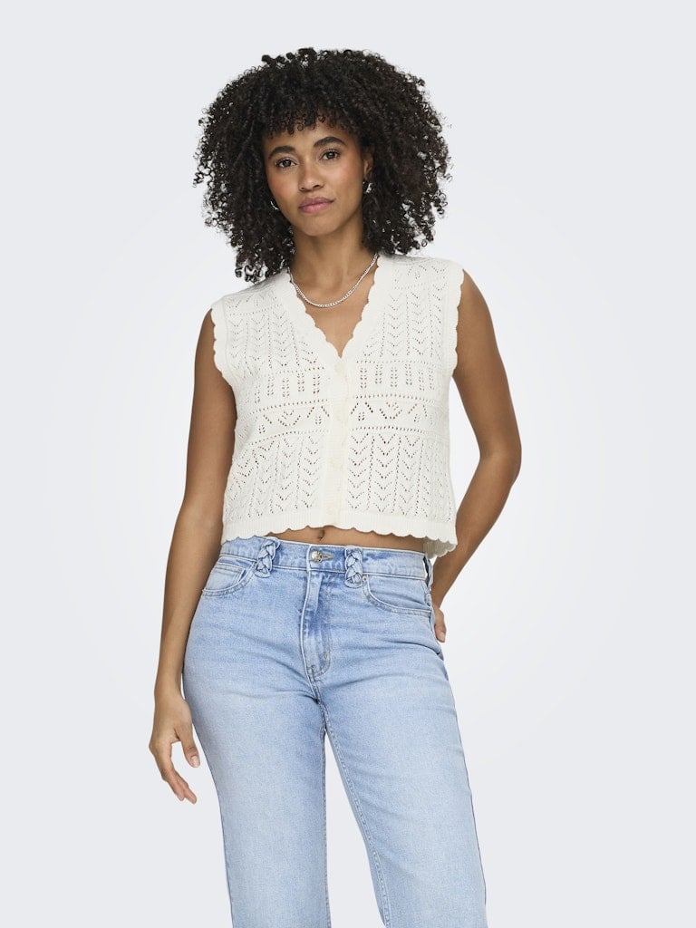ONLIRINA V-NECK BUTTON VEST KNT NOOS