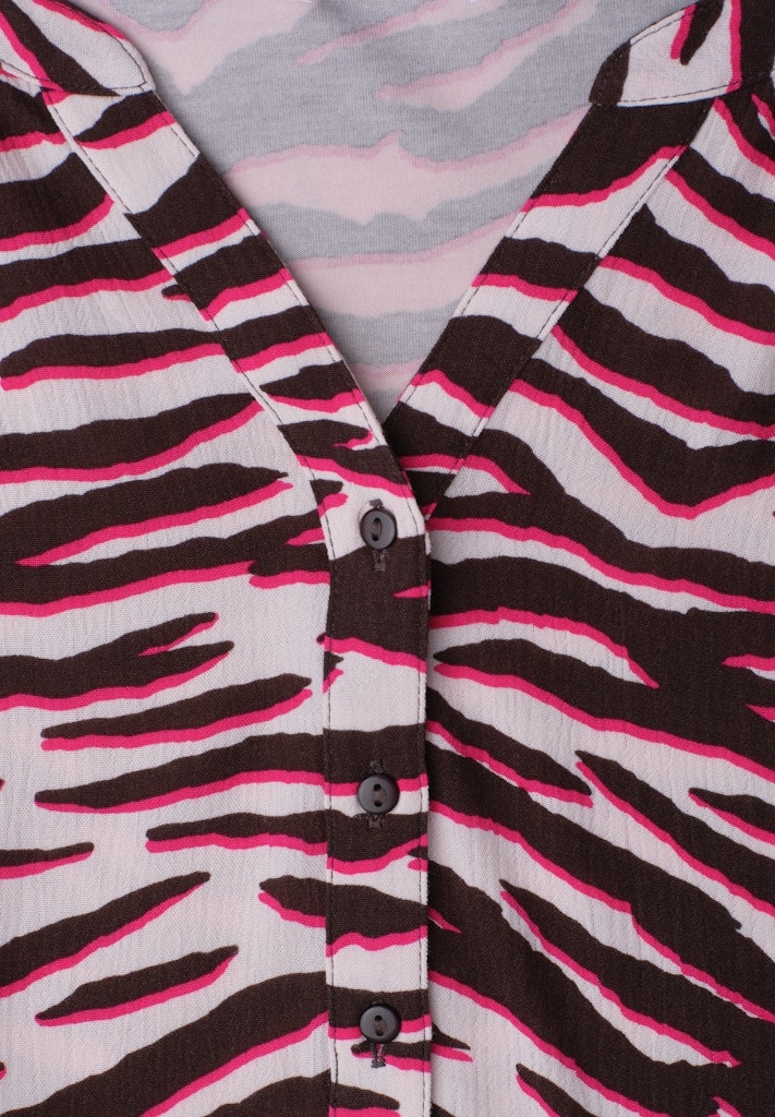 Shirt mit Split Neck und Strukturmix