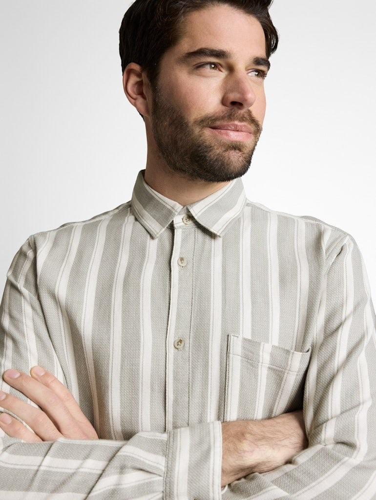 Regular Fit Dobby Hemd aus strukturiertem Baumwollstoff