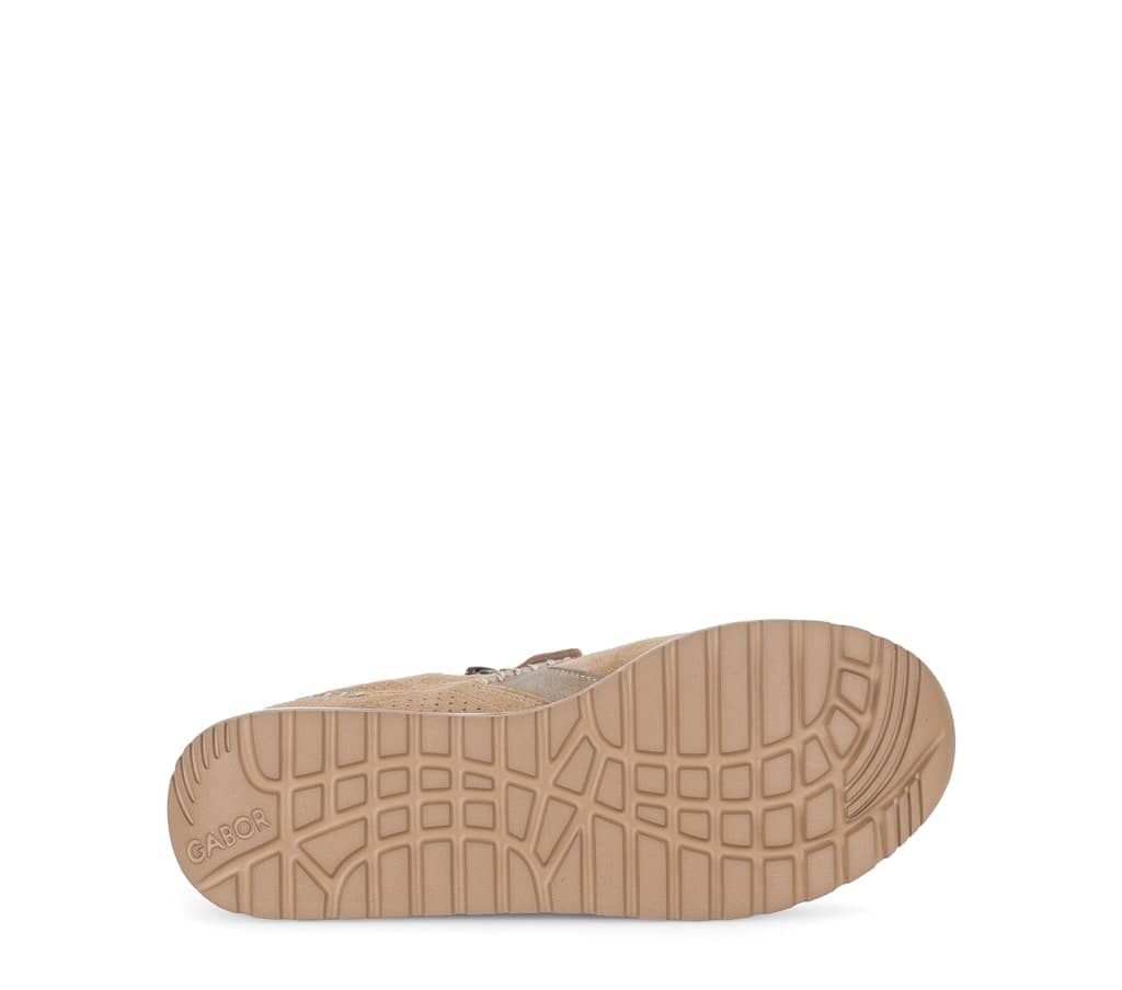 Sneaker low Materialmix Leder beige