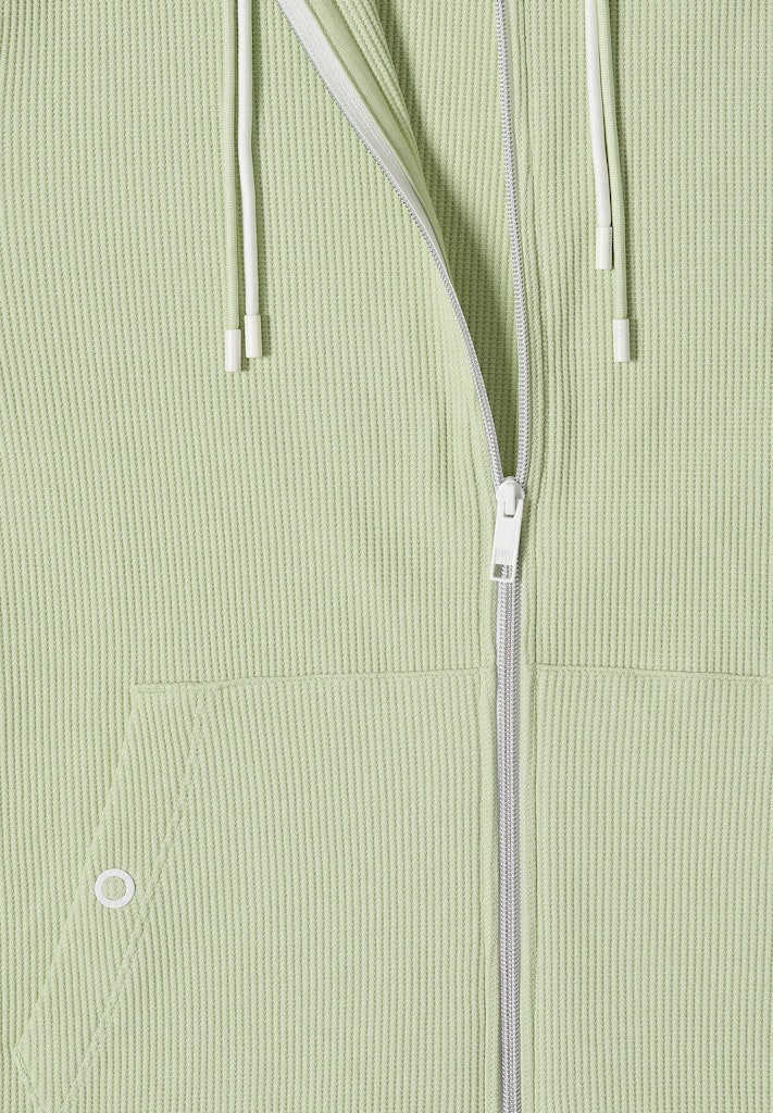 Langarm Jacke mit Kapuze und Struktur