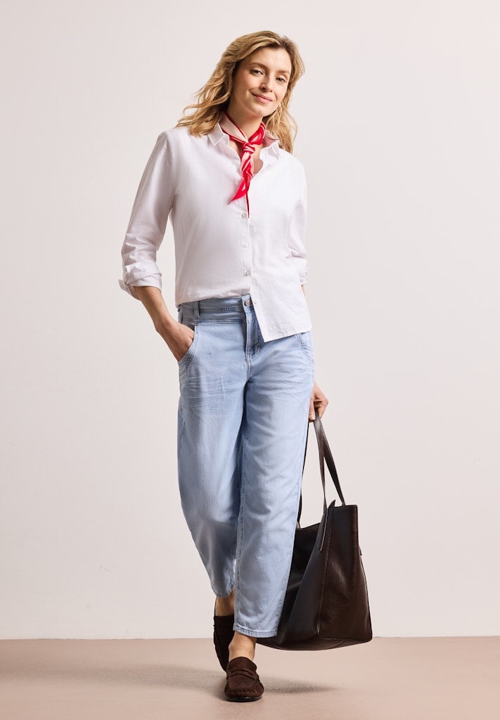 High Waist Barrel Leg Jeans im Loose Fit