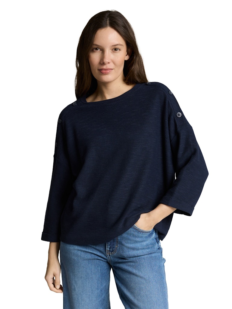 Langarmshirt mit Knopf-Details