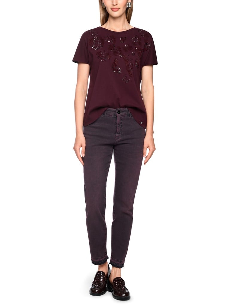 T-Shirt mit Pailletten-Stickerei