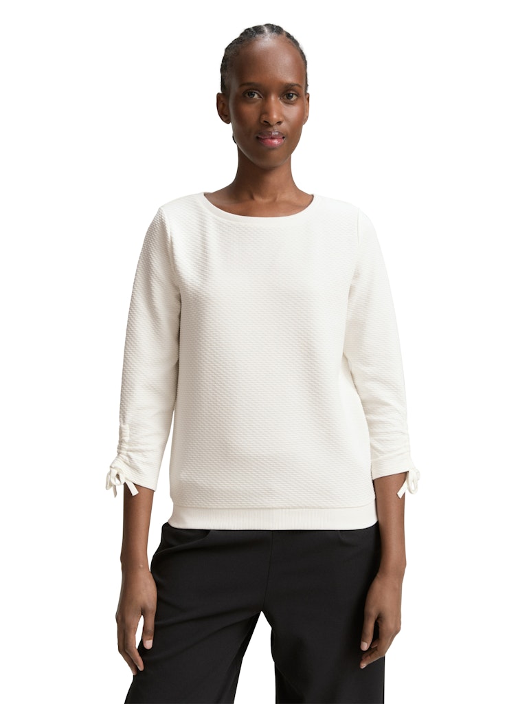Slim Fit Sweatshirt mit Raffärmeln
