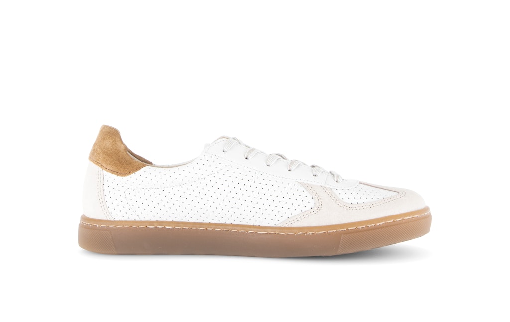 Sneaker low Materialmix Leder weiß