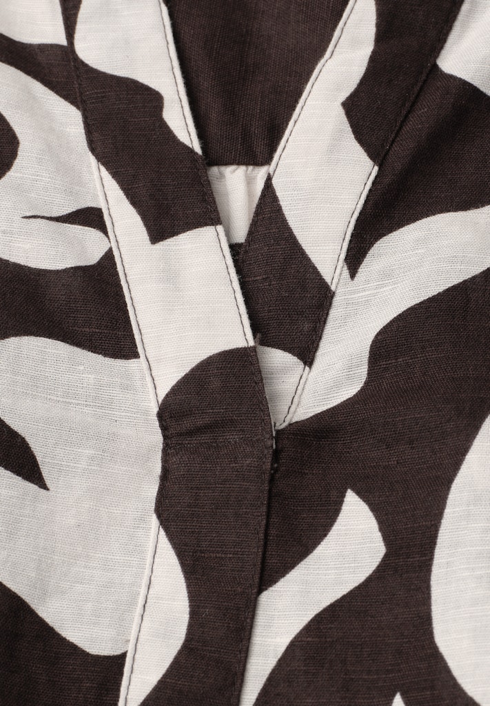 Bluse mit Split Neck aus Leinenmix