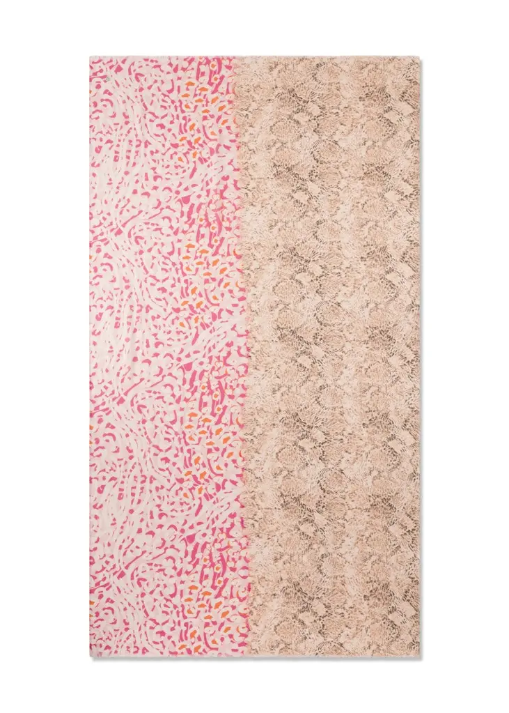 Schal aus feiner Modal-Baumwoll-Mischung mit Schlangen-Leo Print