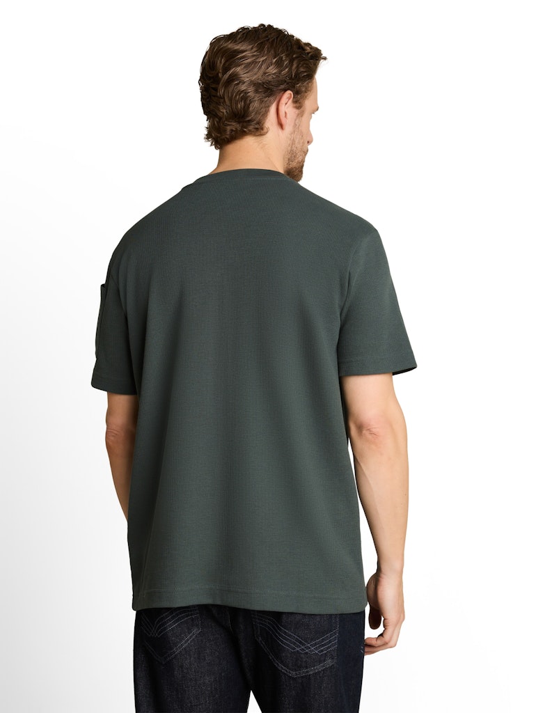 Henley T-Shirt mit Waffelstruktur