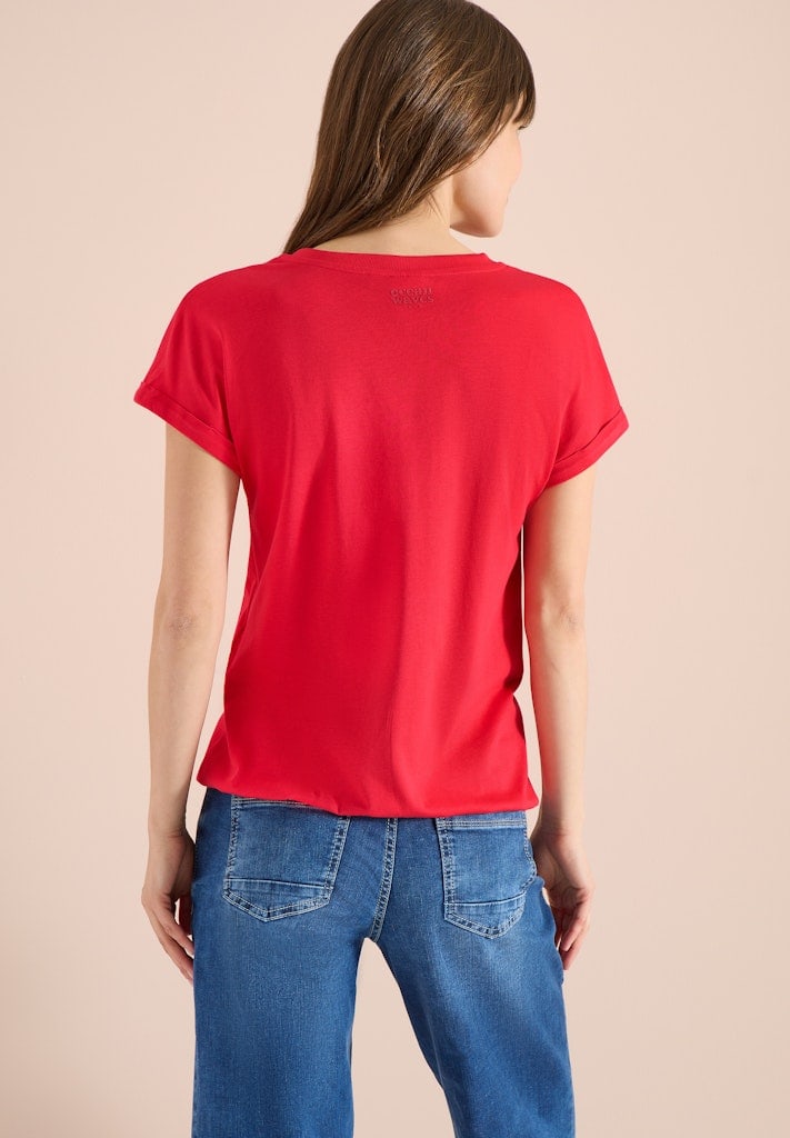 Shirt mit Split Neck im Tunika-Look