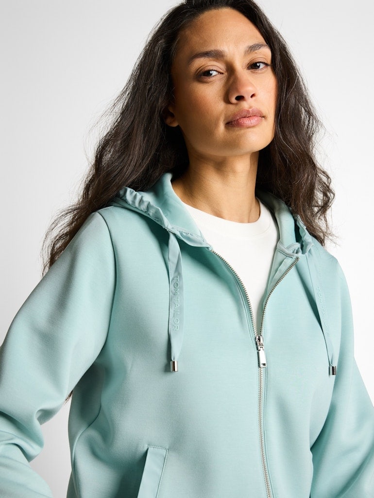 Hoodie Sweatjacke aus Scuba