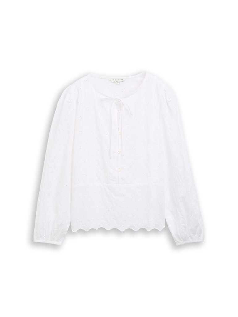 Bluse mit Lochstickerei