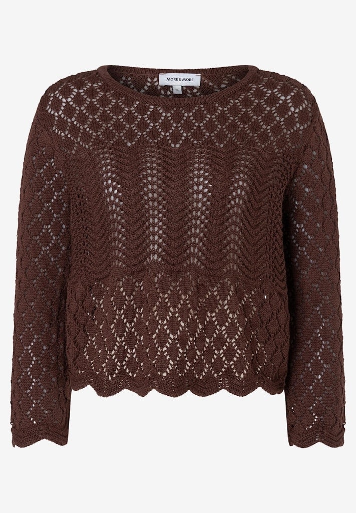 Ajour-Pullover mit 3/4 Arm