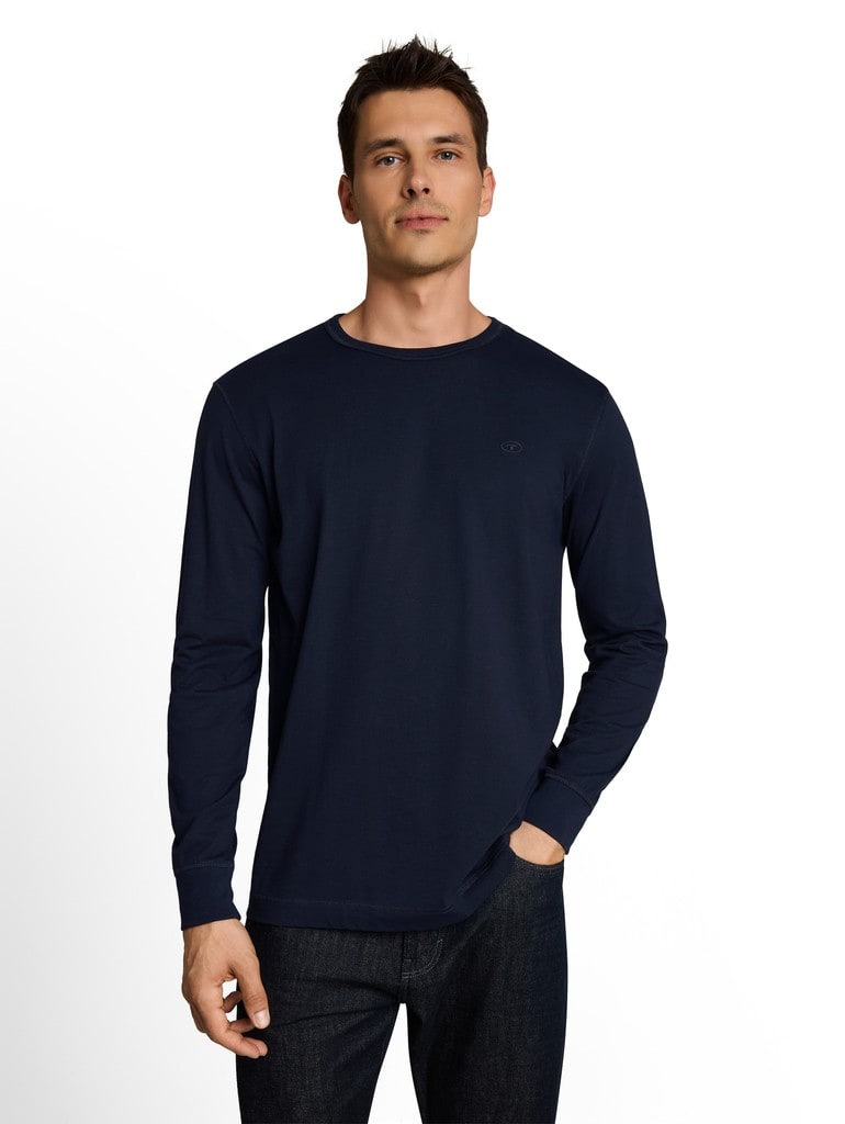 Basic Langarmshirt aus Baumwolle