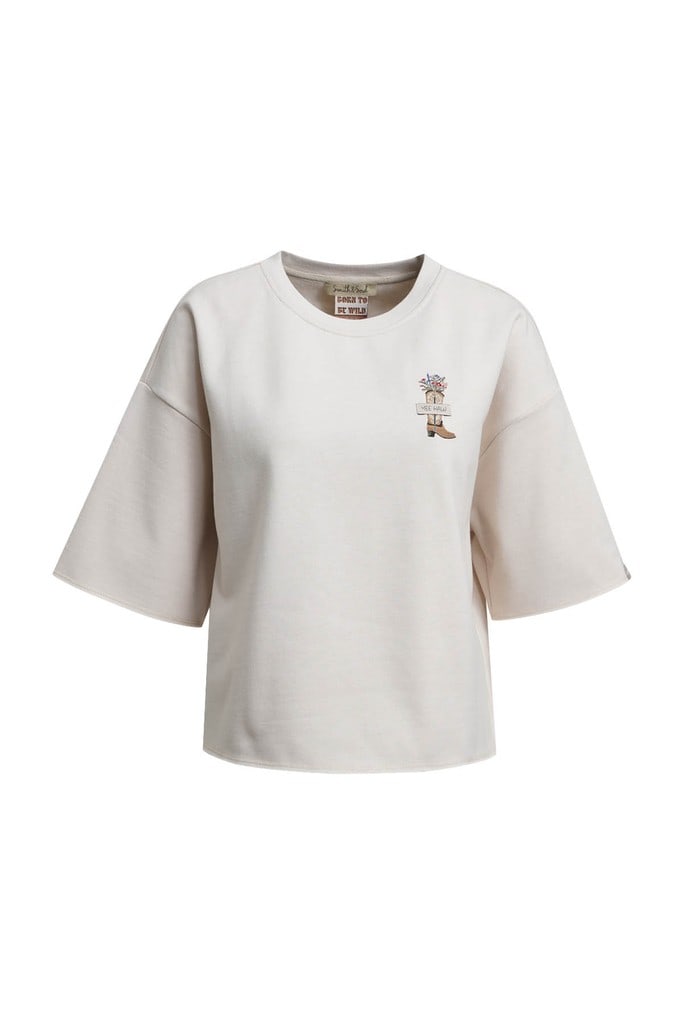 Boxy Cropped Sweatshirt Shortsleeves