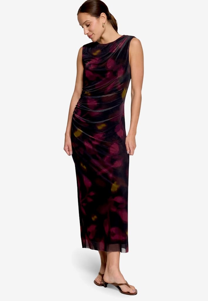 Mesh-Kleid mit Blumen