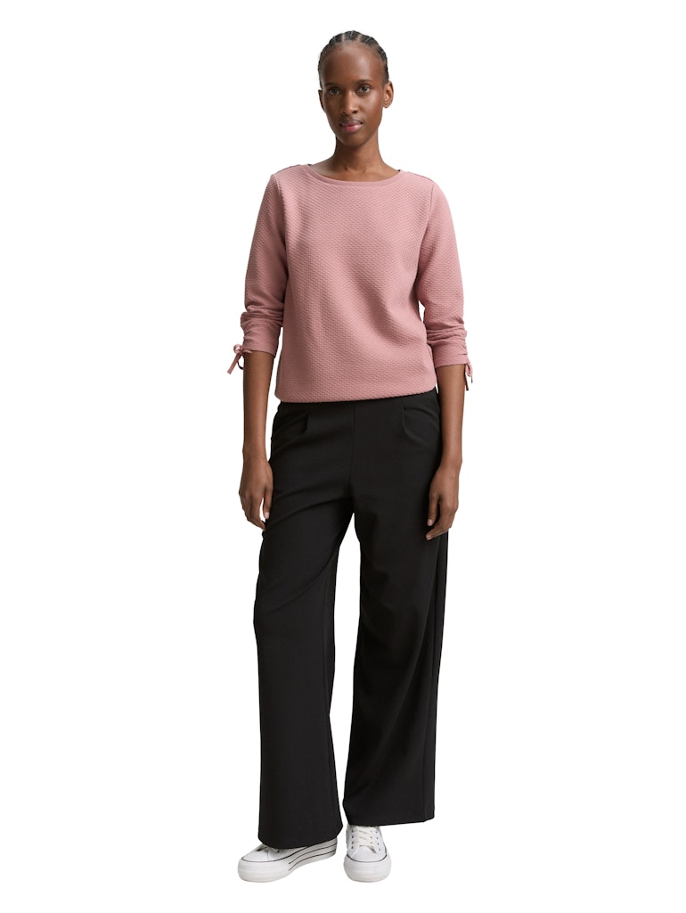 Slim Fit Sweatshirt mit Raffärmeln