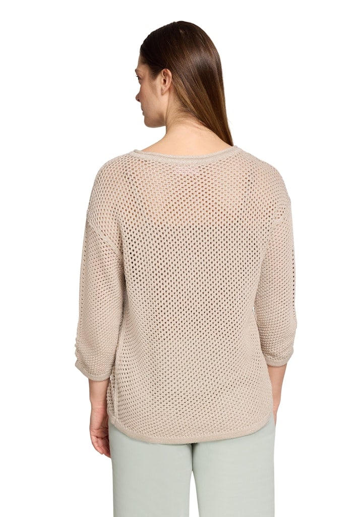 Lochstrick-Pullover