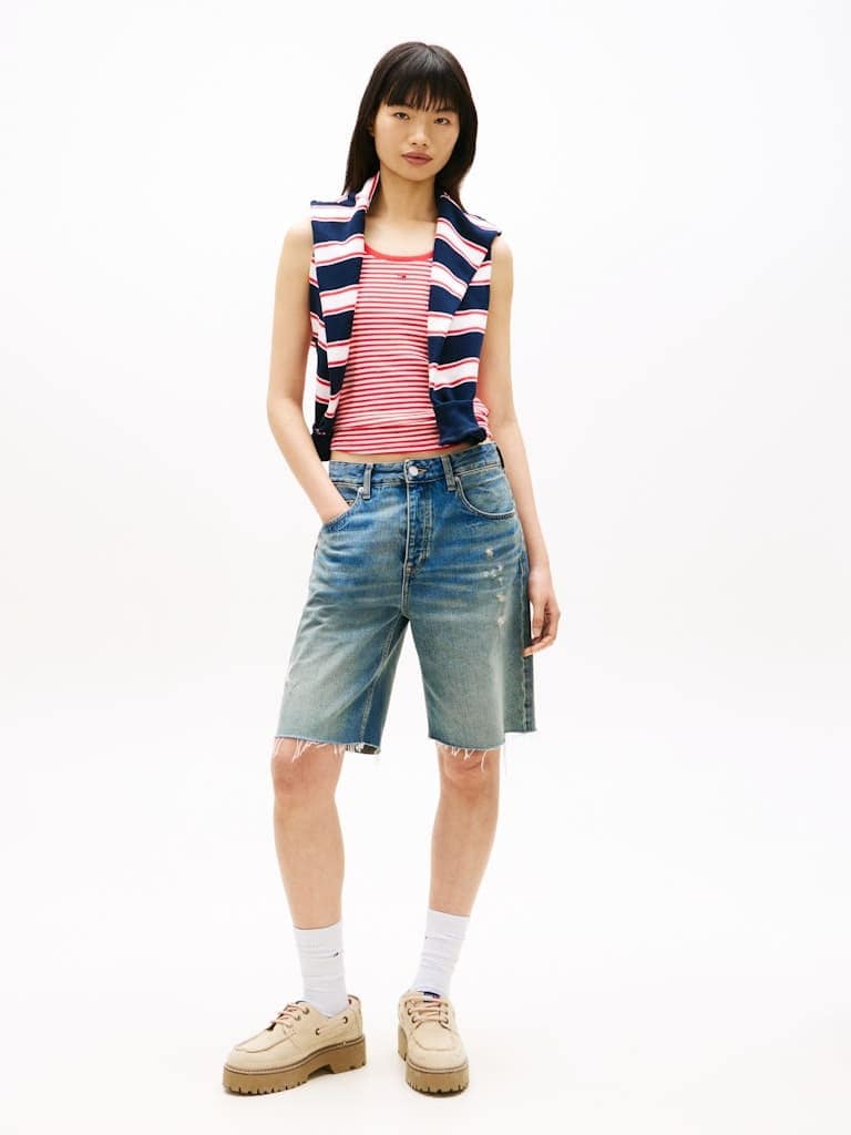 Ribbed Slim Scoop Neck Tank Top