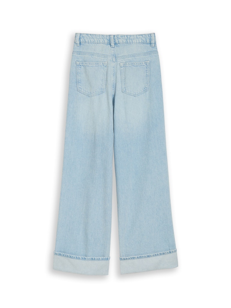 Wide Leg Jeans mit Turn-up