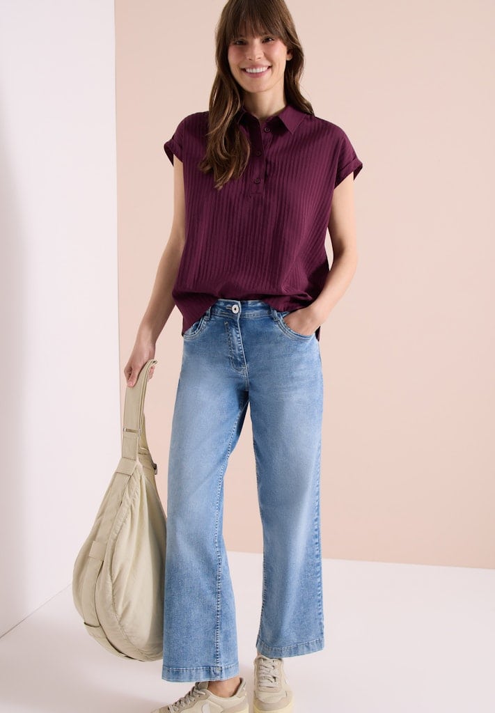 Dropped Shoulder Bluse mit Struktur