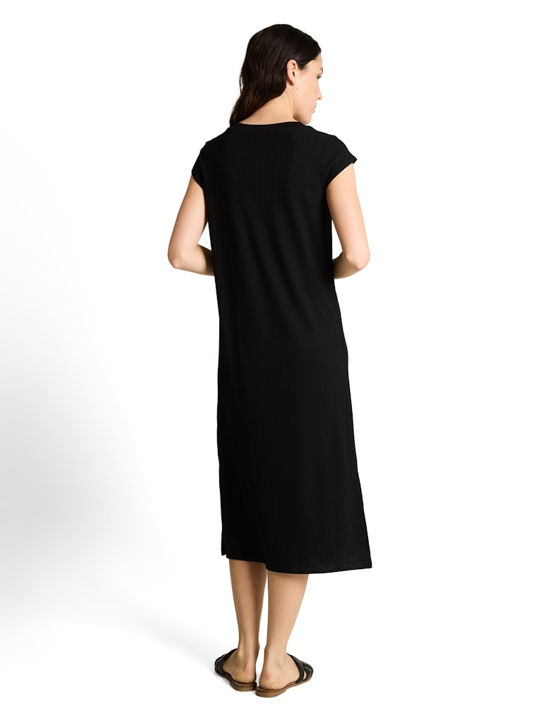 Loose Fit Midi-Kleid mit Rippstruktur