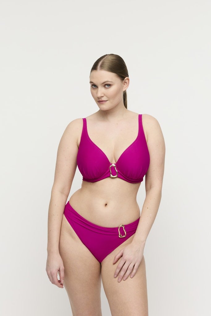 UVITA Deep Magenta Unterlegtes Bikini-Top tief.