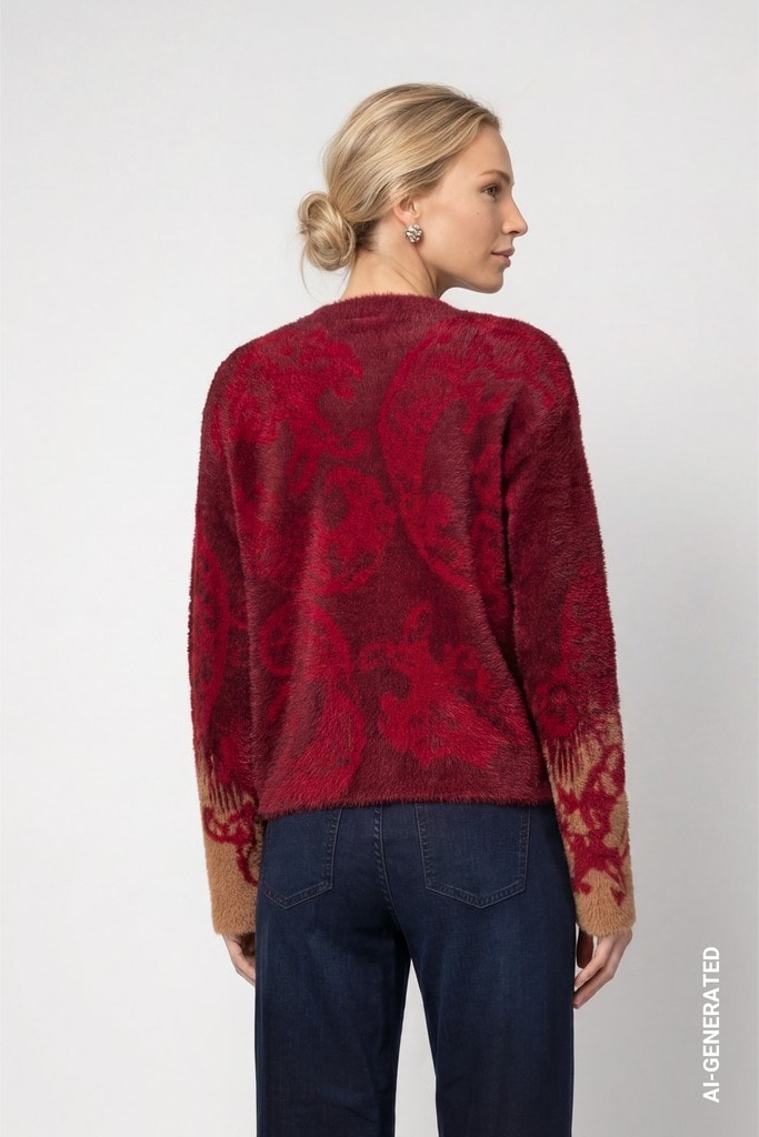 Strickpullover mit Paisley-Muster