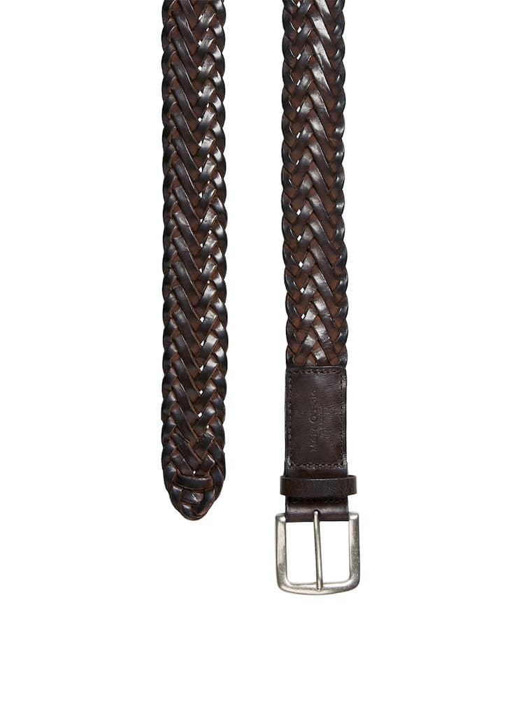 Belt, braided leather, width 3,5 cm