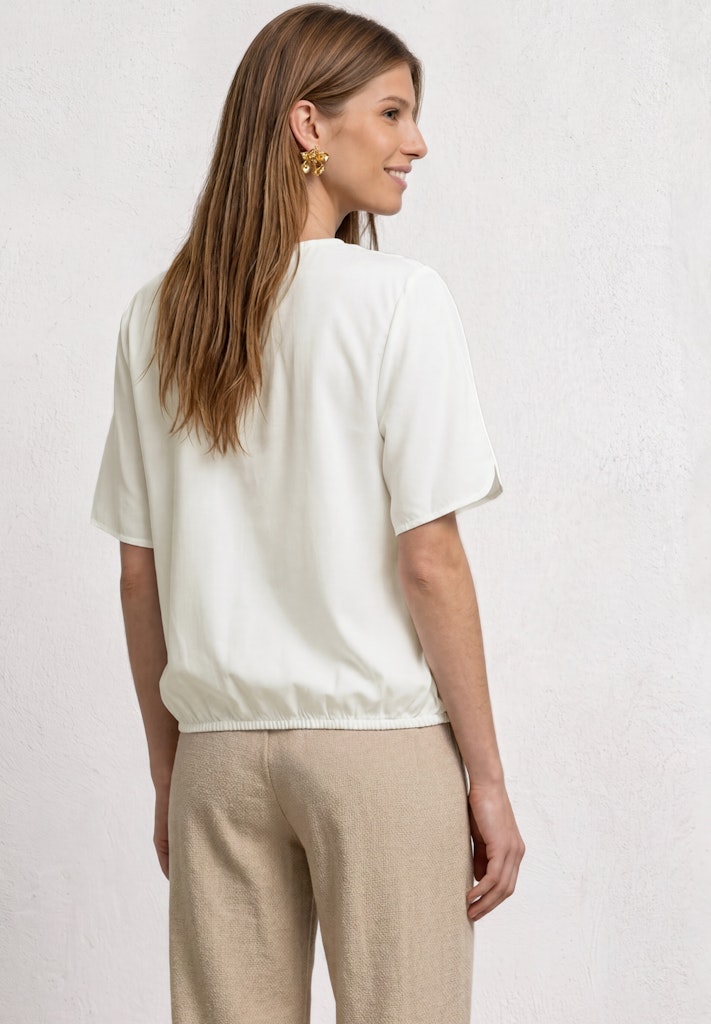 Kurzarm Blusenshirt mit V-Neck