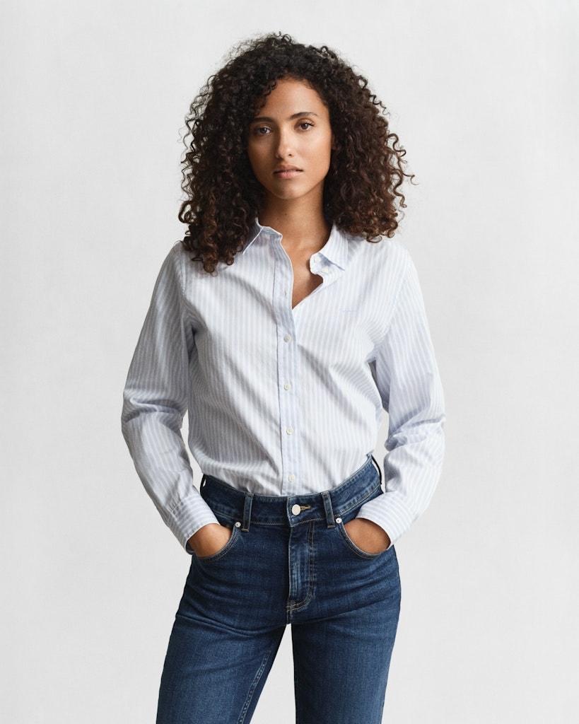 Regular Fit Classic Popeline Hemd mit Streifen