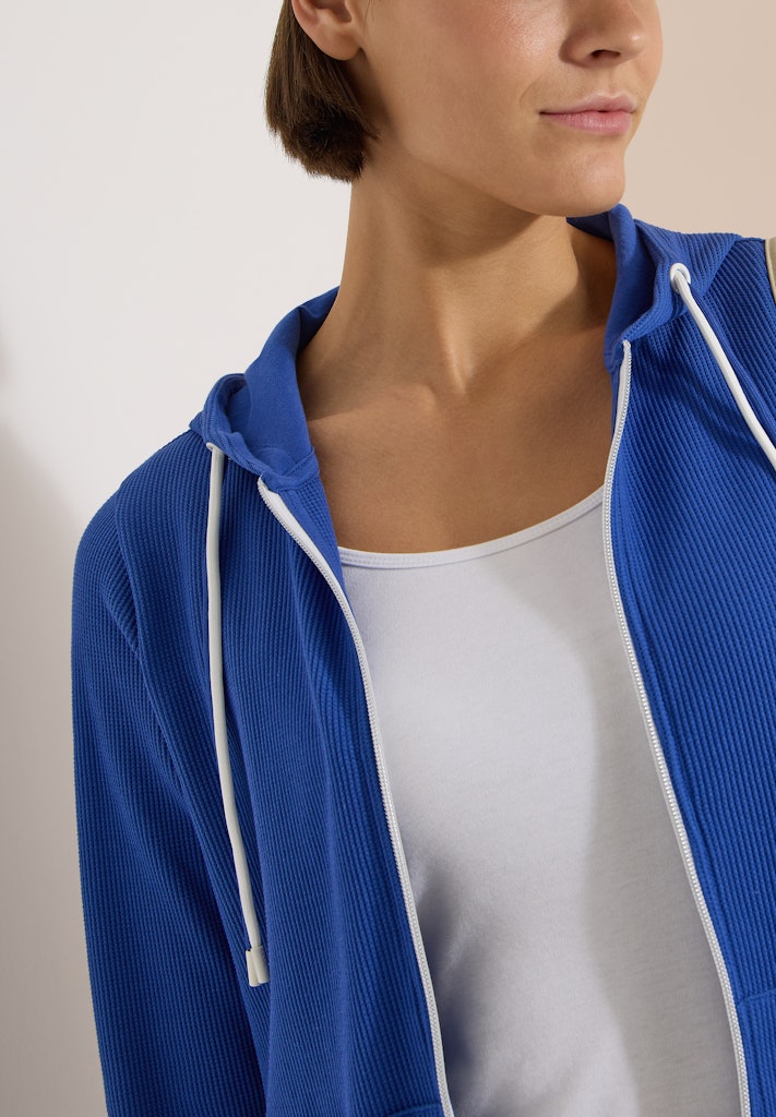 Langarm Jacke mit Kapuze und Struktur