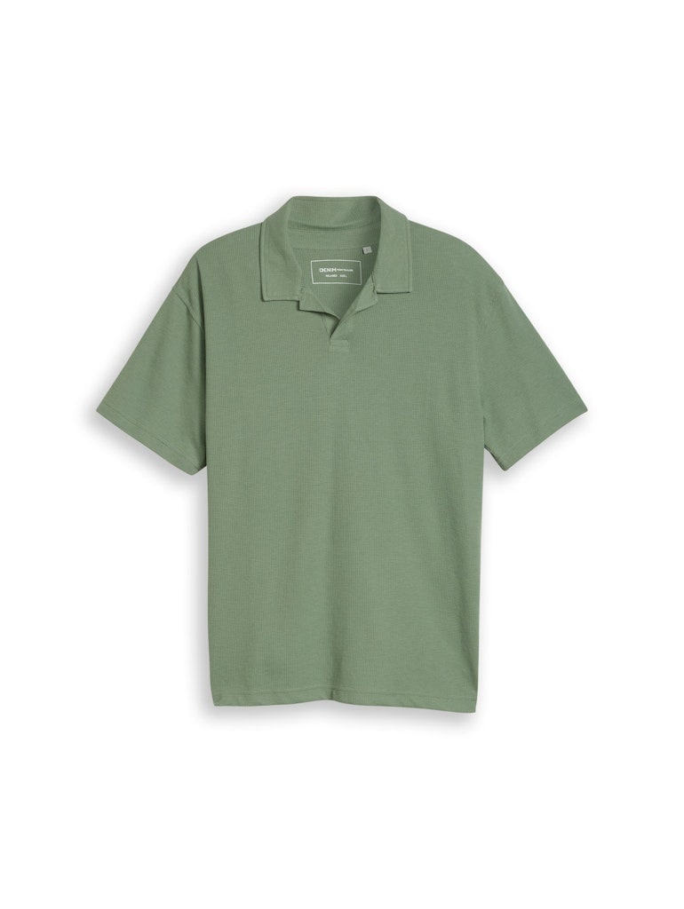 Relaxed Fit Resort Poloshirt mit Waffelstruktur
