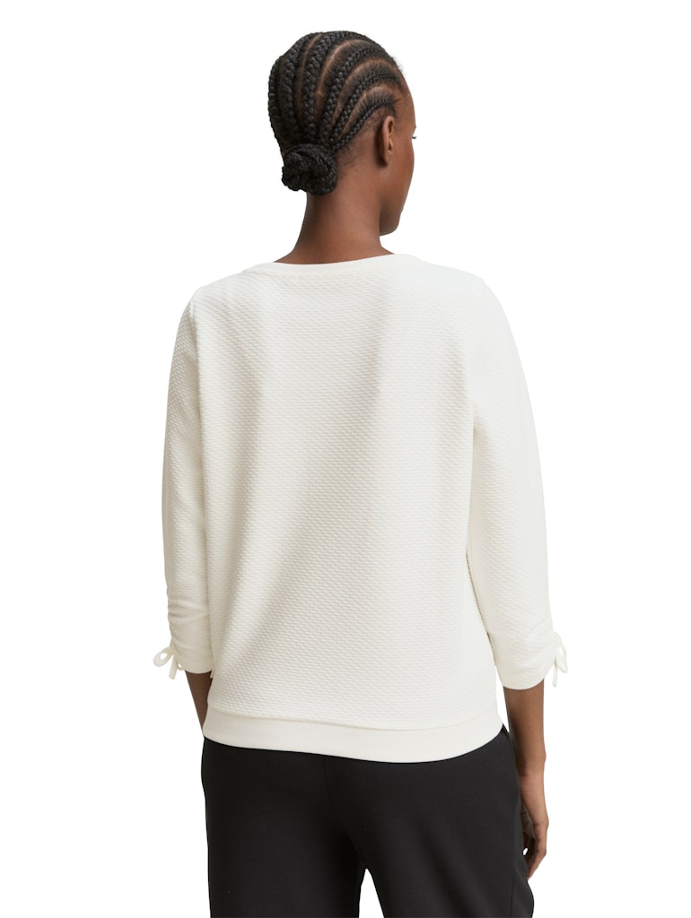 Slim Fit Sweatshirt mit Raffärmeln