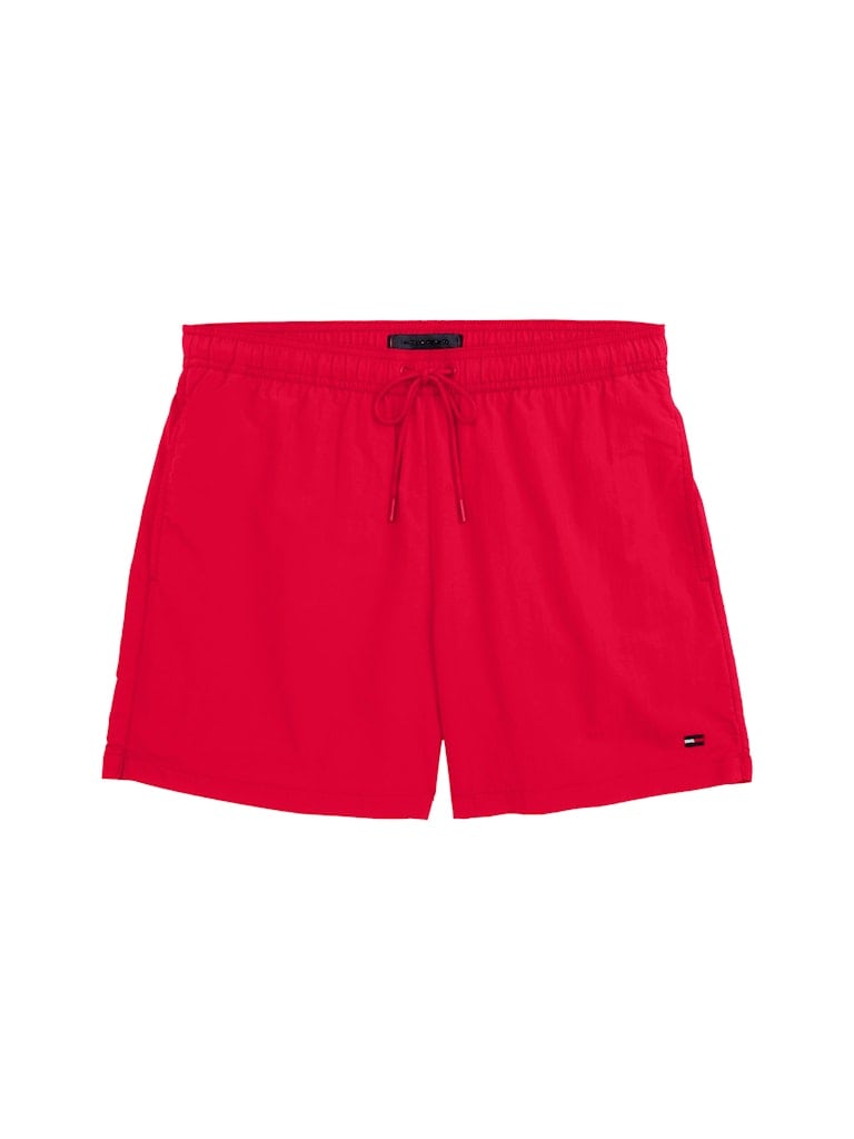 Flag Embroidery Mid Length Swim Shorts