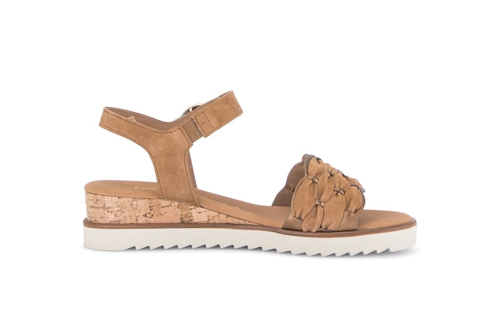 Riemchensandalen Materialmix Leder braun