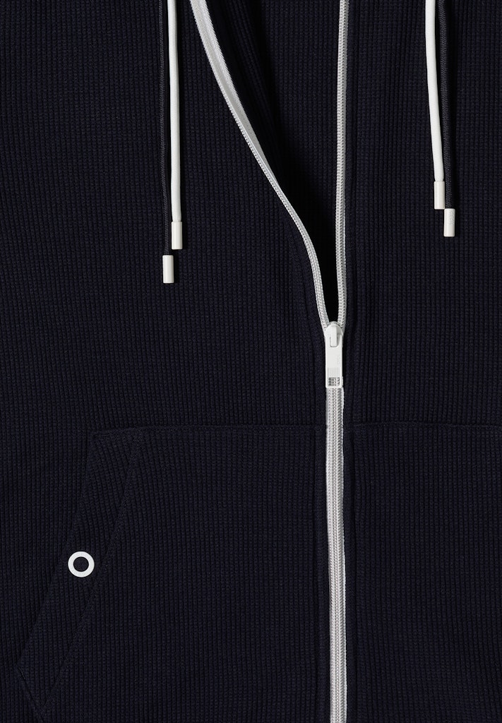 Langarm Jacke mit Kapuze und Struktur