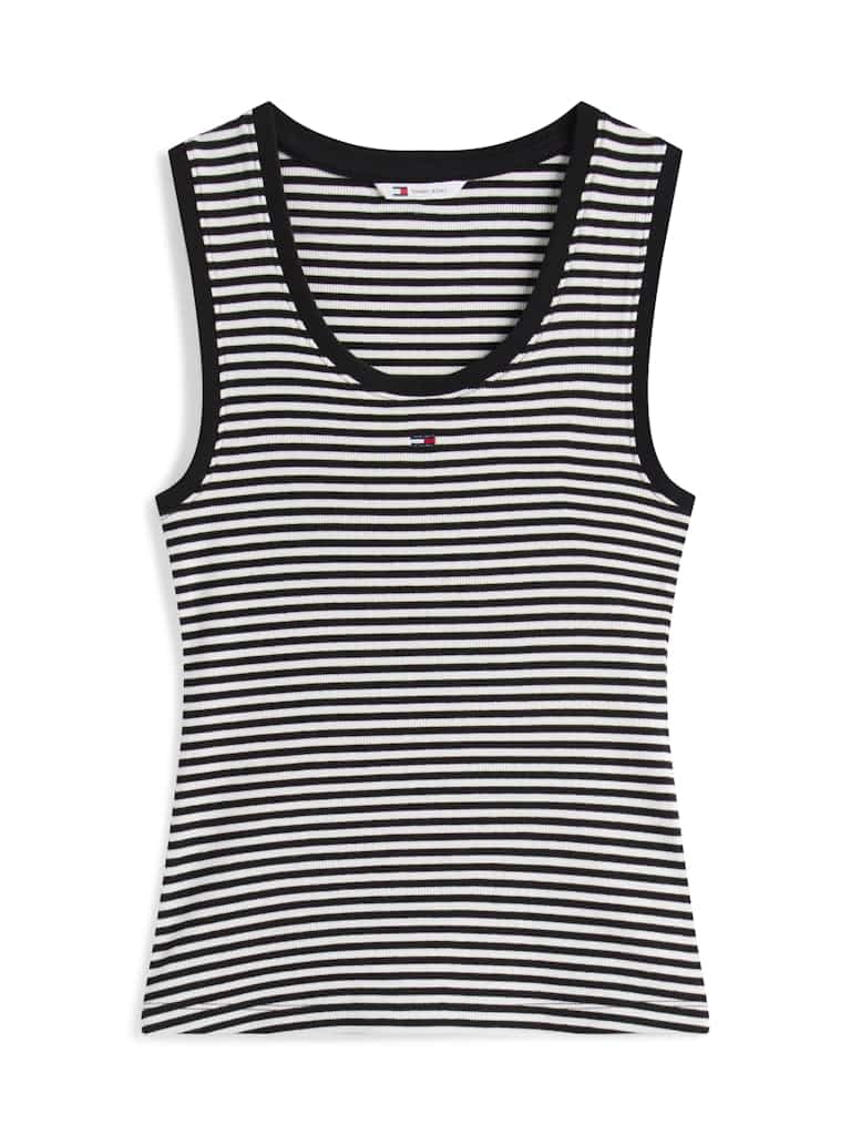 Ribbed Slim Scoop Neck Tank Top