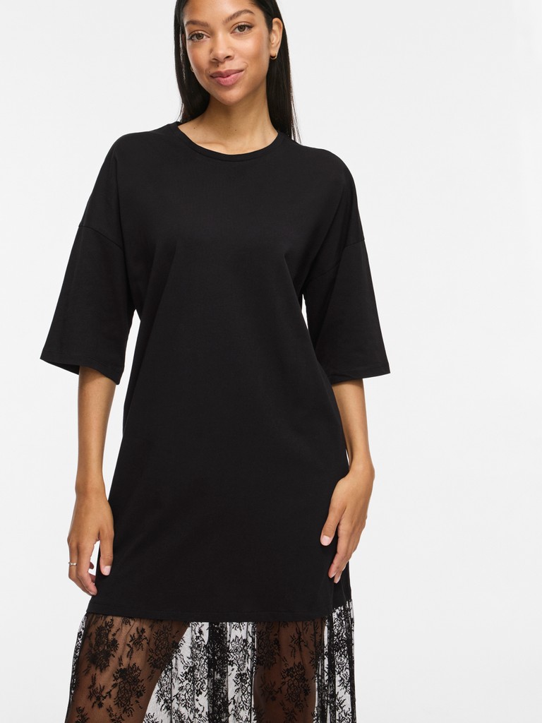 VIKATA S/S OVERSIZE LACE DRESS /LN