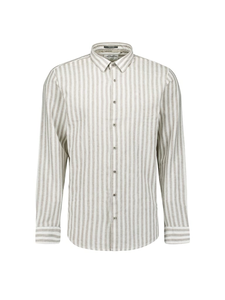 Shirt Vertical Big Stripe With Linen