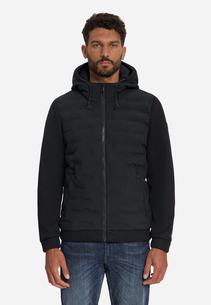 Jacket Short Fit Sealed Hooded Knitted Mix