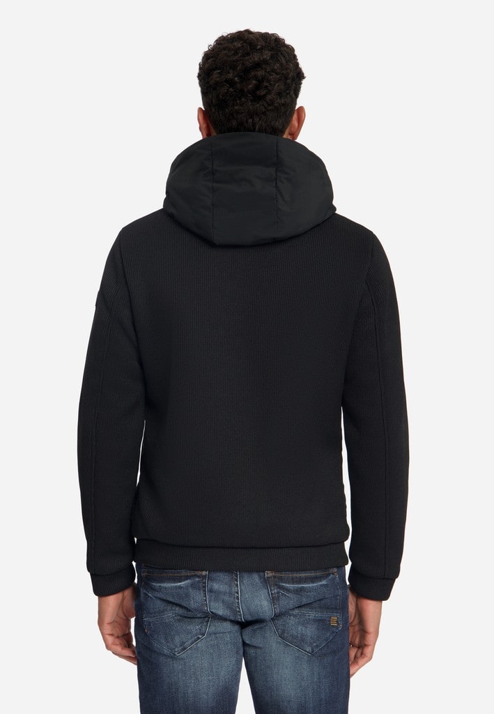 Jacket Short Fit Sealed Hooded Knitted Mix