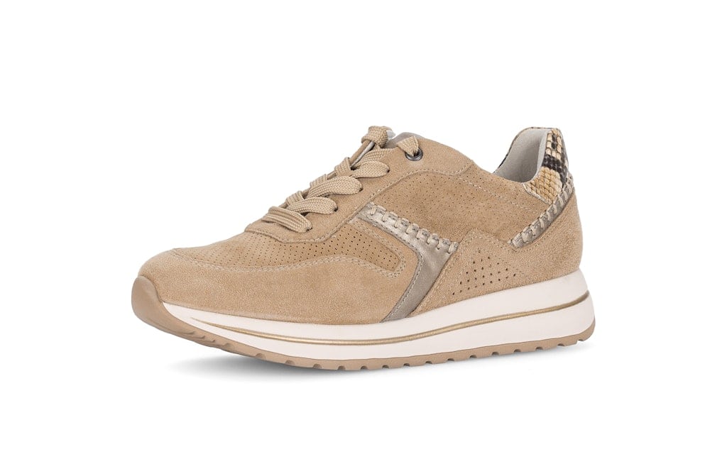 Sneaker low Materialmix Leder beige