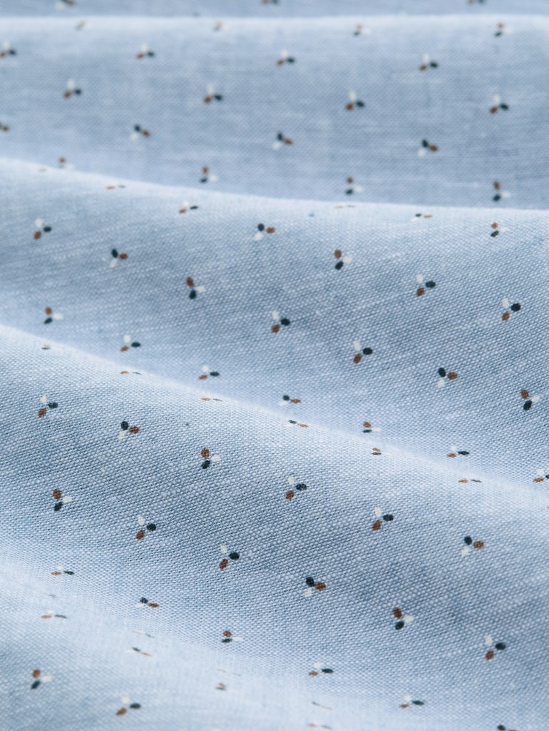 Regular Fit Kurzarmhemd mit Leinenanteil