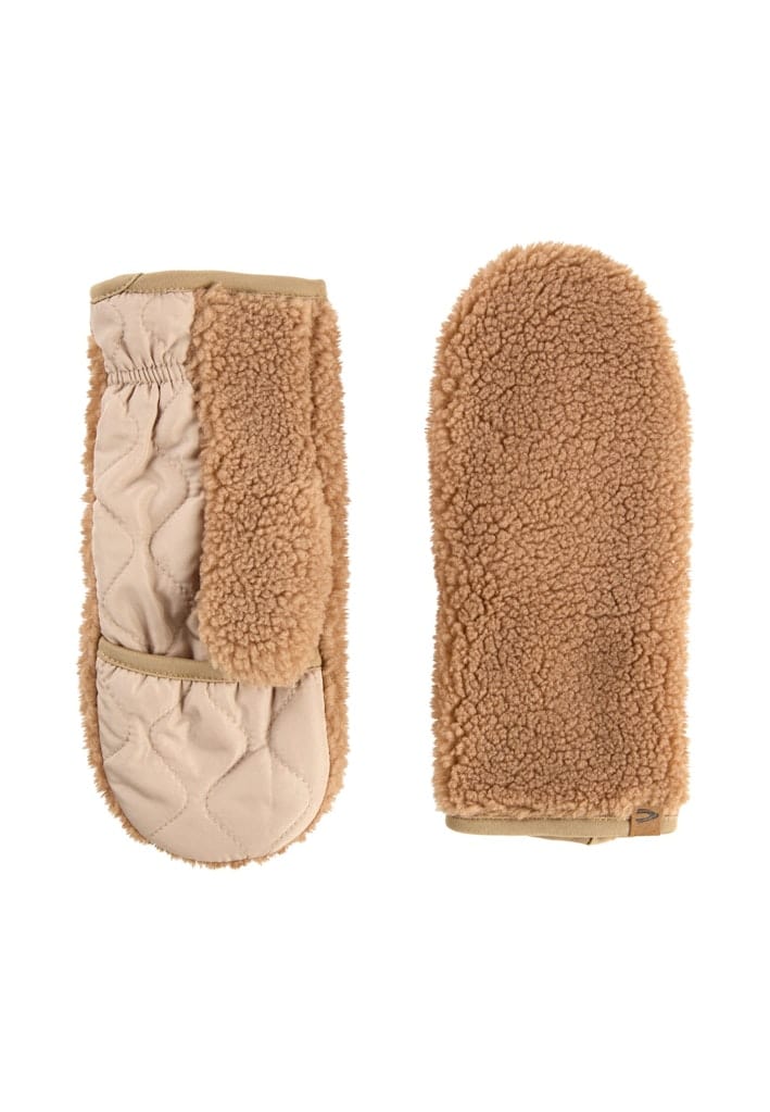 Teddy Handschuhe in einem Materialmix