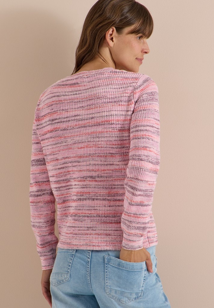 Pullover mit Rundhals und Space-Dye-Optik